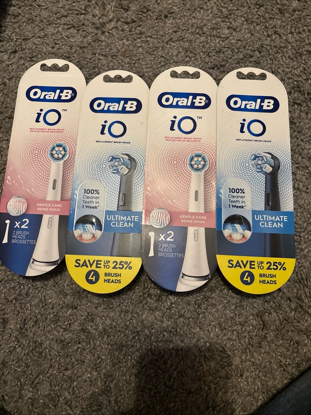Oral‑B iO Replacement Brush Heads Pack — White and Gray
